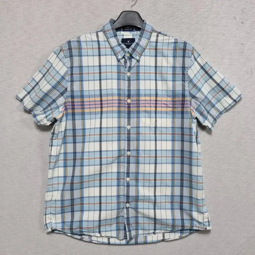 [BUNJANG] American Eagle Plaid Short Sleeve Shirt XL / 아메리칸이글 체크 반팔 남방 남105ㅡ0111