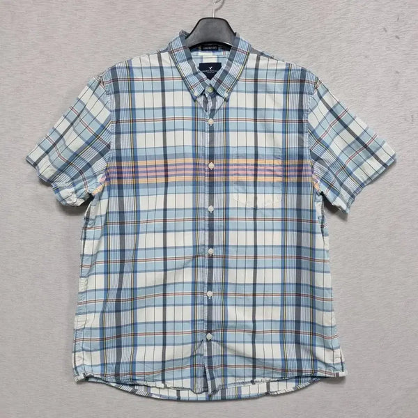 [BUNJANG] American Eagle Plaid Short Sleeve Shirt XL / 아메리칸이글 체크 반팔 남방 남105ㅡ0111