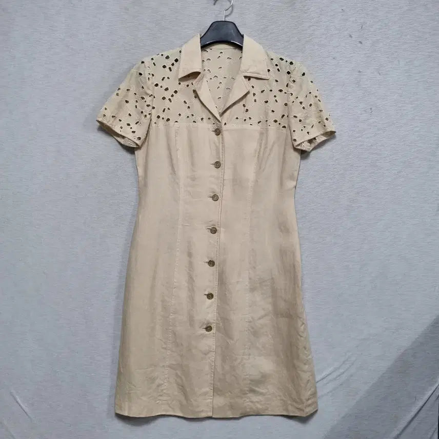 [BUNJANG] Escada Linen Short Sleeve Midi Dress / 에스까다 린넨 반팔 원피스 여55ㅡ0111