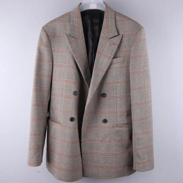 [BUNJANG] ROAD Double Blazer Jacket (M) / ROAD 체크 더블 블레이저 자켓 (M)