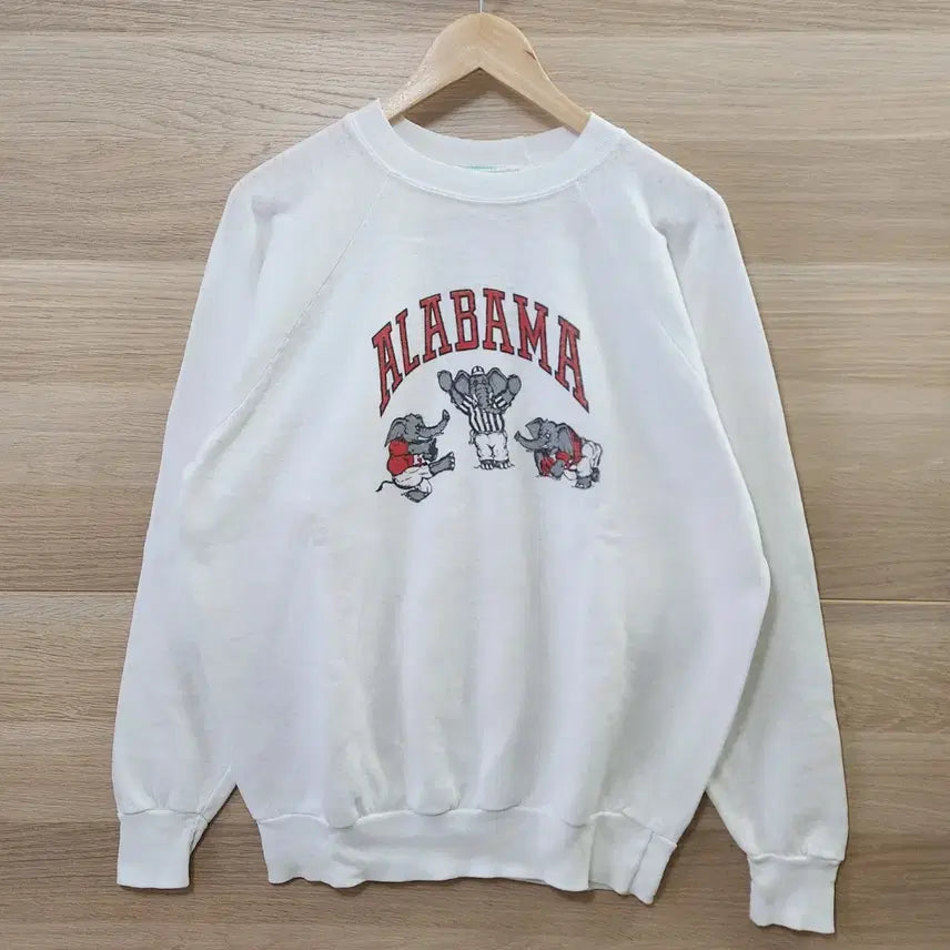 [BUNJANG] Vintage 90s USA Alabama College Sweatshirt White L / 90s 빈티지 USA Alabama 칼리지 스웨트셔츠 화이트 L