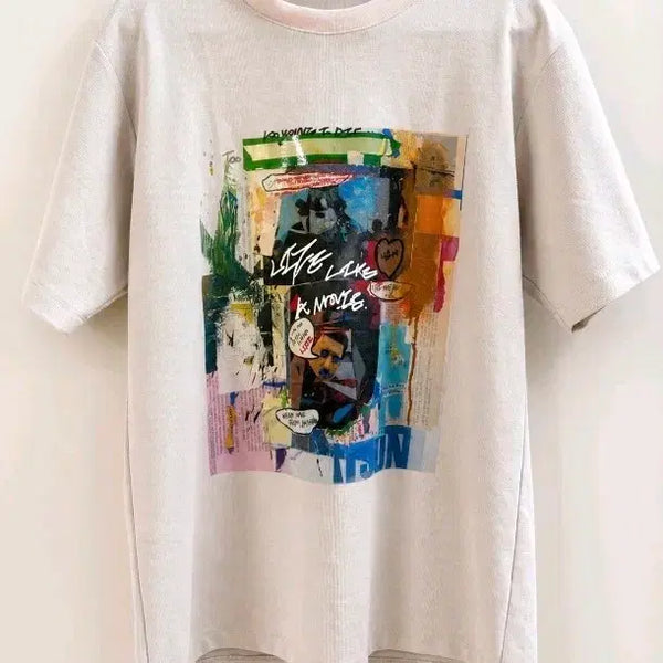 [BUNJANG] Serie Graphic Printing Short-Sleeve T-Shirt Ivory / 시리즈 션샤인 콜라보 그래픽 프린팅 반팔 티셔츠 아이보리!최상품!