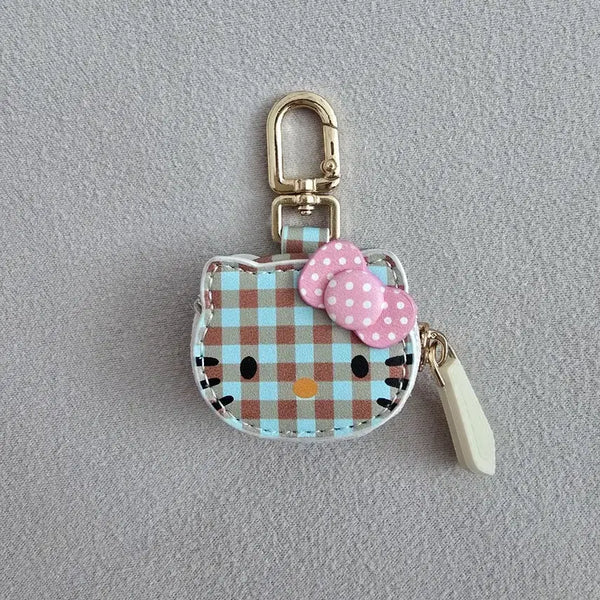 [BUNJANG] Hello Kitty Checkered Mini Coin Pouch Keychain / 헬로키티 체크 미니동전지갑 키링
