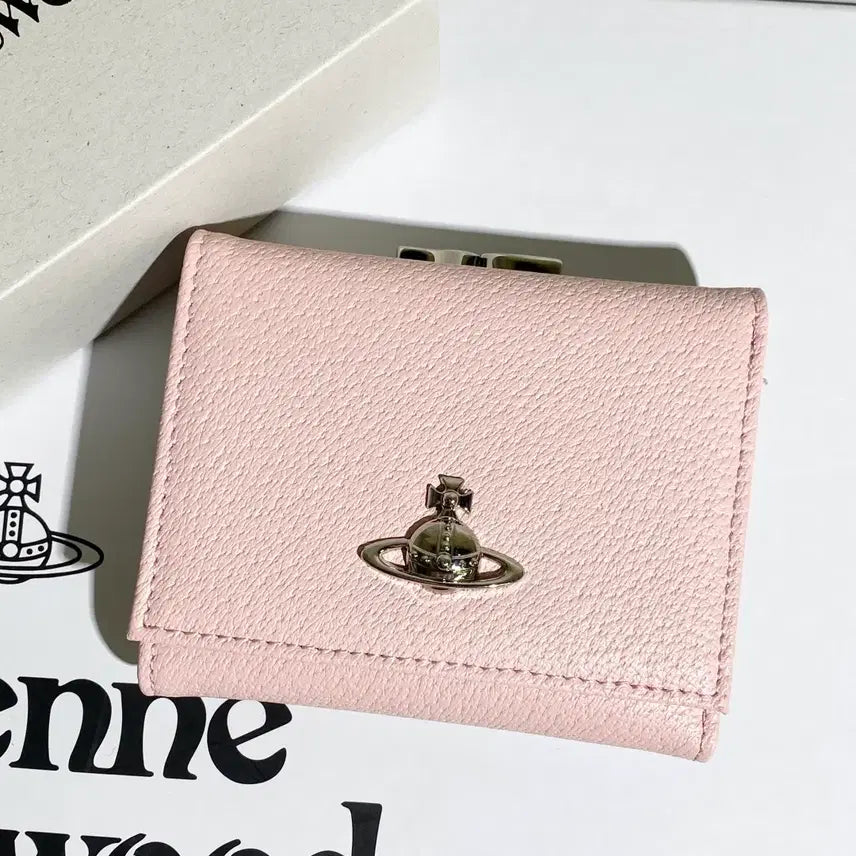 [BUNJANG] Vivienne Westwood Silver Logo Pink Leather Wallet / 비비안웨스트우드 지갑 핑크  은장