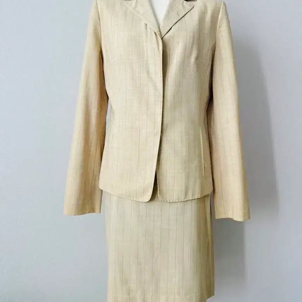 [BUNJANG] Mine Bright Beige Stripe Suit Set / 마인 Mine 밝은 베이지색 스트라이프 정장 세트
