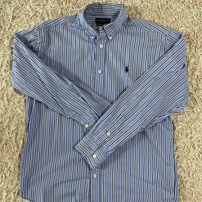 [BUNJANG] Polo Ralph Lauren Striped Shirt Blue / 폴로 랄프로렌 스트라이프 셔츠 블루