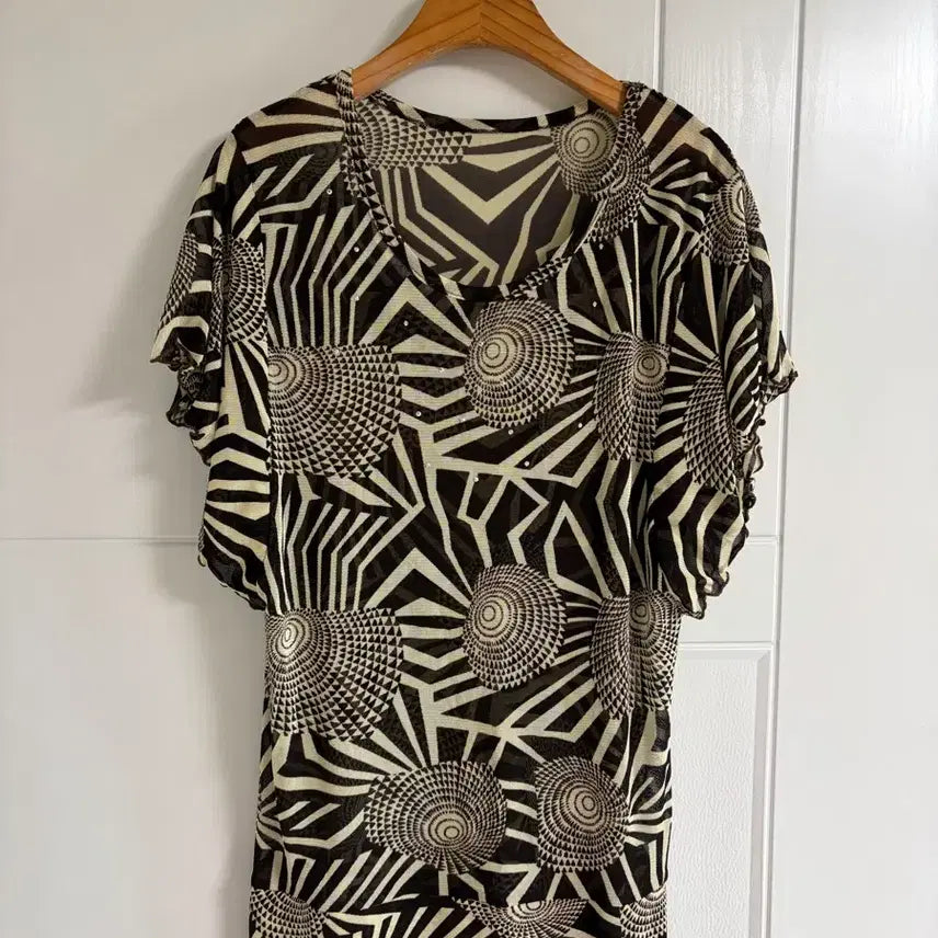 [BUNJANG] Japanese Import Vintage Sheer Round Neck Short Sleeve T-Shirt / (일본 수입 빈티지)반팔 티셔츠 시스루 라운드 여름 기본 스판 M-L