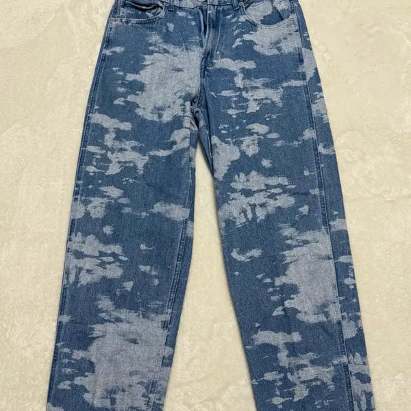 [BUNJANG] H&M Tie-Dye Washed Denim Pants Loose Fit / H&M 타이다이 워싱 데님 팬츠 28/30 에이치앤엠 루즈핏 청바지
