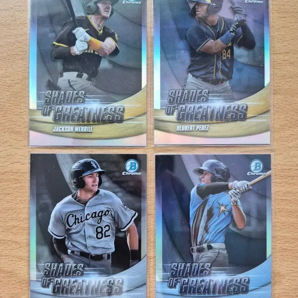 [BUNJANG] MLB 2022 Bowman Chrome Insert Cards - Merrill, Perez, Montgomery (4-Card Lot) / MLB 2022 바우만크롬 메릴, 페레즈, 몽고메리 등 인서트카드 4장랏