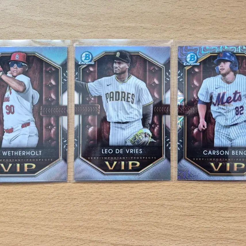 [BUNJANG] MLB 2025 Bowman Chrome Weatherholtz, De Vries, Benge Insert Cards - 3 Card Lot / MLB 2025 바우만크롬 웨더홀트, 데브리스, 벤지 인서트카드 3장랏
