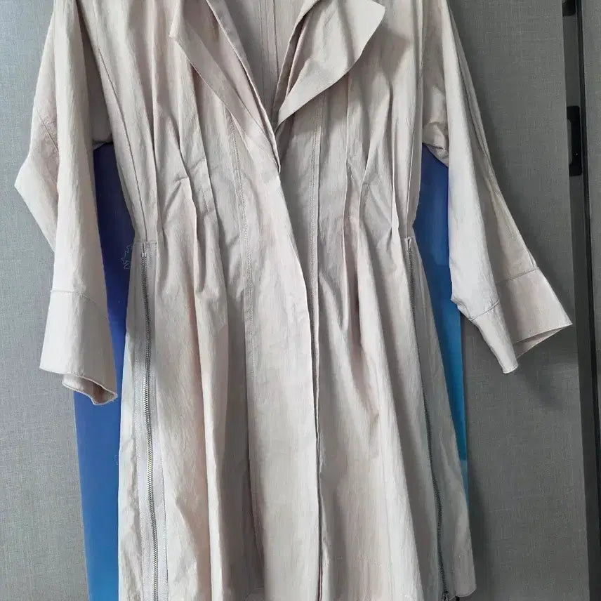 [BUNJANG] MICHAA Beige Pink Wool Blend One-Piece Style Jacket / 미샤 베이지핑크 마 혼방 원피스형 자켓