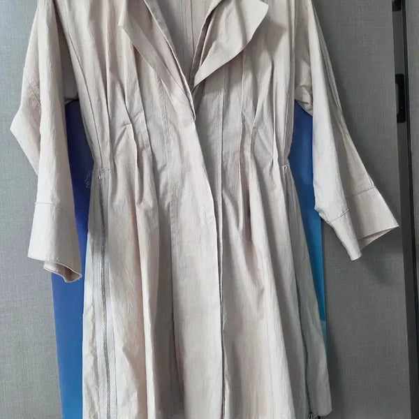 [BUNJANG] MICHAA Beige Pink Wool Blend One-Piece Style Jacket / 미샤 베이지핑크 마 혼방 원피스형 자켓