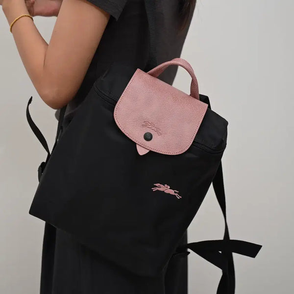 [BUNJANG] Longchamp Backpack Nylon Leather Small Black / 롱샴 백팩 블랙  나일론 소가죽 스몰 사이즈 여성