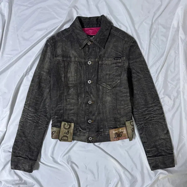 [BUNJANG] Dolce & Gabbana 00s Leather Patch Denim Jacket / 00s 돌체앤가바나 레더 패치 데님 자켓