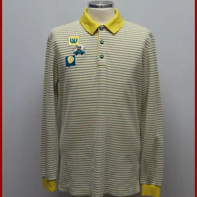 [BUNJANG] MU SPORTS Light Yellow Collar T-Shirt Size 100 / 엠유스포츠/연노랑색 카라티셔츠/100사이즈/따봉구제(A-13)