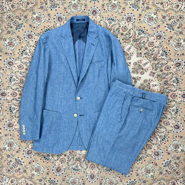 [BUNJANG] Polo Ralph Lauren Tailored Line Denim Chambray Setup Suit / [B+등급 38S-31] 폴로랄프로렌 테일러드라인 데님샴브레이 셋업수트