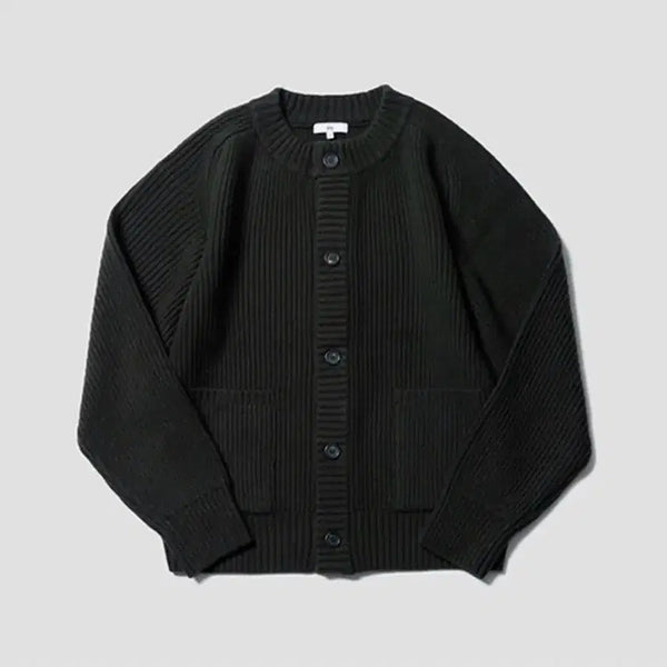 [BUNJANG] Early Birds Round Cardigan - Dark Olive / (L) 이른 새들 라운드 카디건 - 다크 올리브