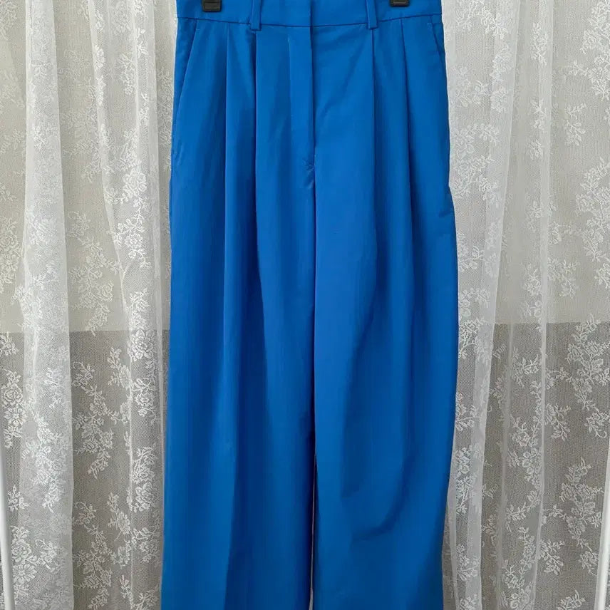 [BUNJANG] COS Wide Leg Pleated Trousers Blue Summer Wool / 36) 코스 COS 와이드 레그 플리츠 트라우저 블루