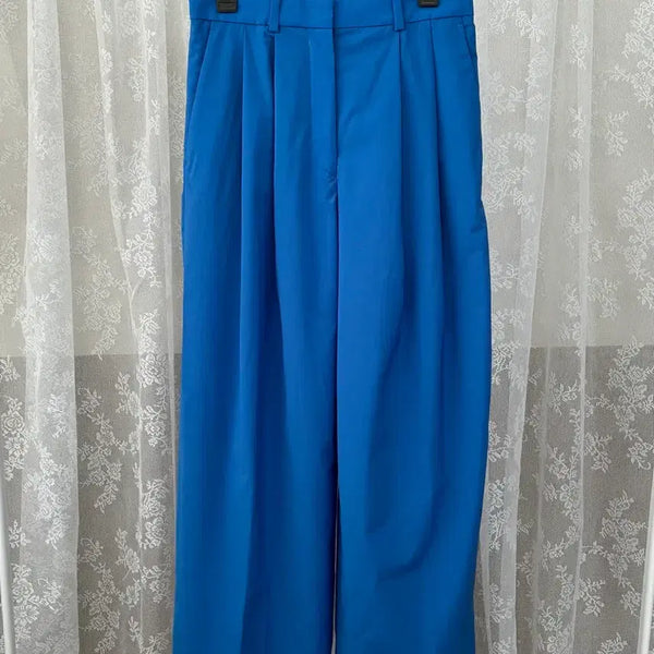 [BUNJANG] COS Wide Leg Pleated Trousers Blue Summer Wool / 36) 코스 COS 와이드 레그 플리츠 트라우저 블루