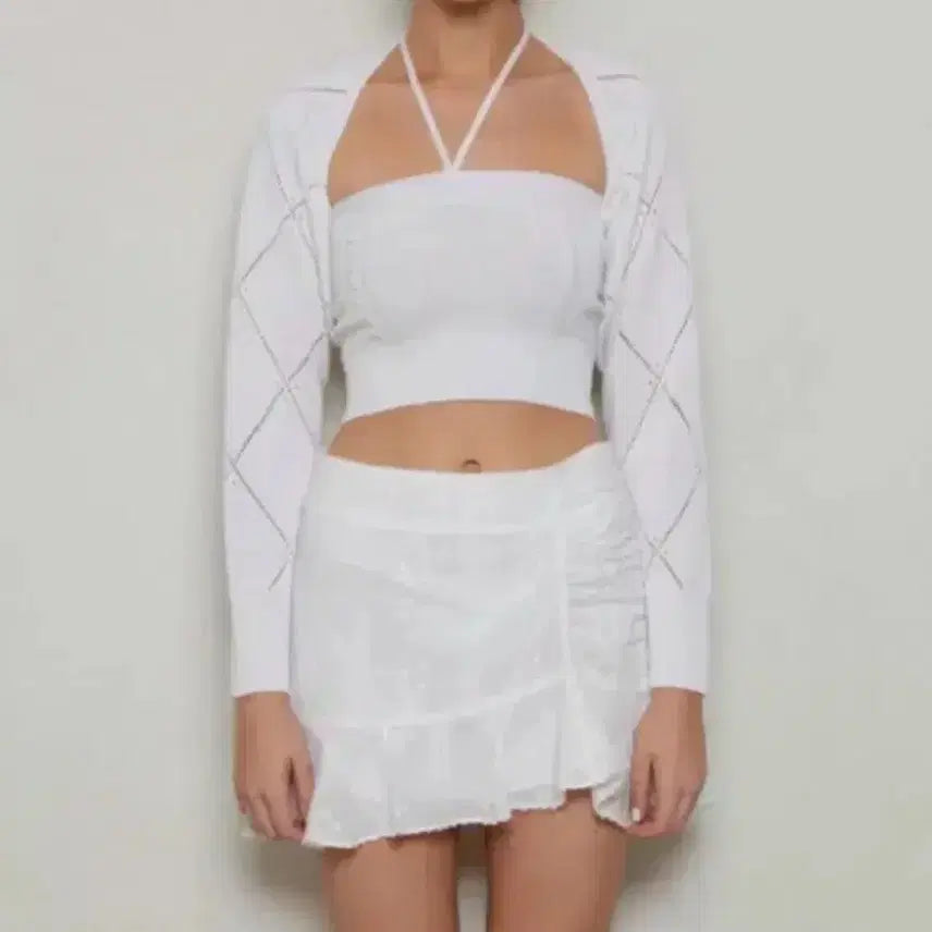[BUNJANG] Not Your Roses Crystal Knit Bolero Set / 낫유어로즈 크리스탈 니트 볼레로 세트