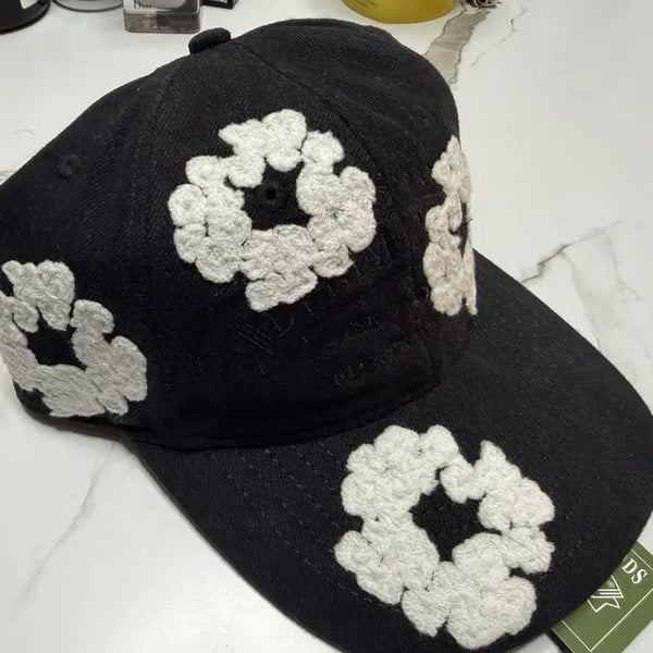 [BUNJANG] Denim Tears Cotton Wreath Cap Black Denim / 데님티어스 코튼리쓰 캡 블랙데님