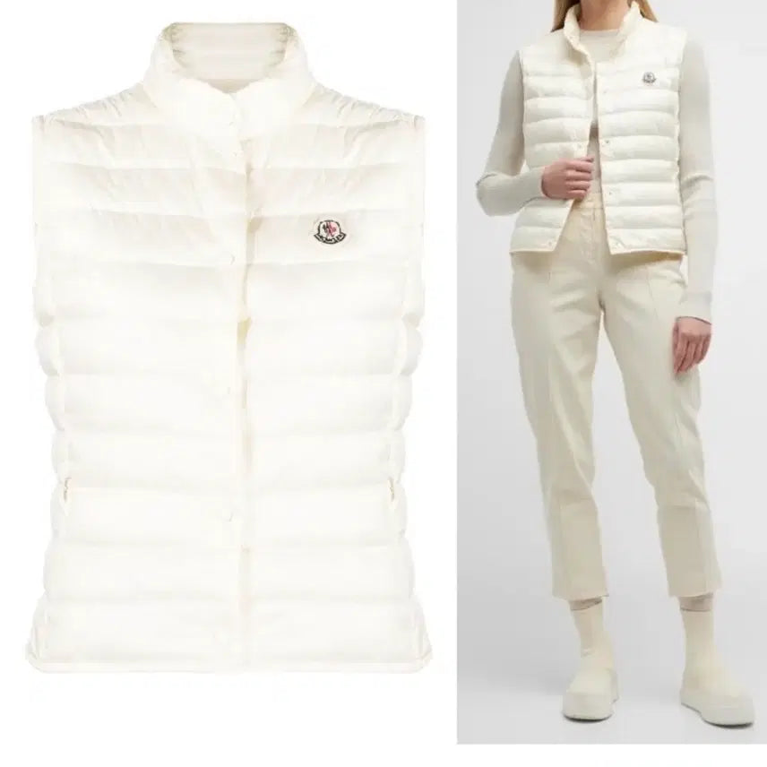 [BUNJANG] Moncler Lian White Down Vest Padding (Kids) / 몽클레어 리안 화이트 다운 베스트 패딩(키즈)(12세/성인44)
