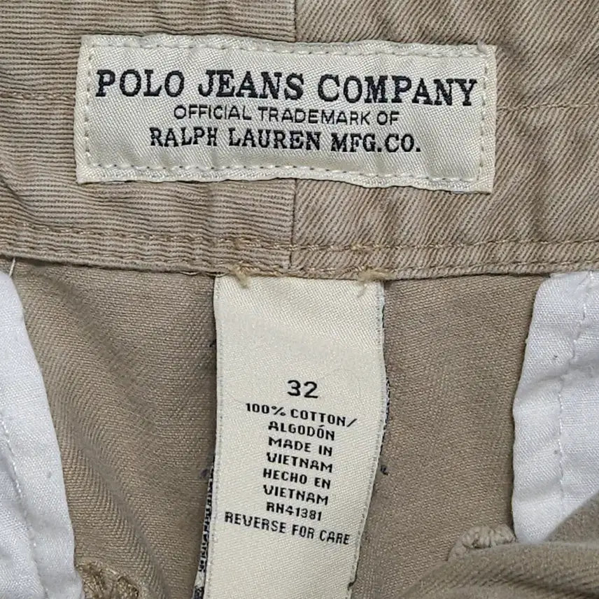 [BUNJANG] Polo Jeans Company Military Surplus Cargo Shorts - Beige, Size 32 / 버뮤다 y2k 폴로?빈티지에서 드문 폴로진스 컴퍼니 카고 반바지 밀리터리 서플러스 라인 베이지 쇼츠 32사이