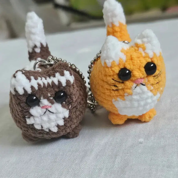 [BUNJANG] Handmade Knitted Cat Keychain / 귀여운 뜨개질 고양이 키링.