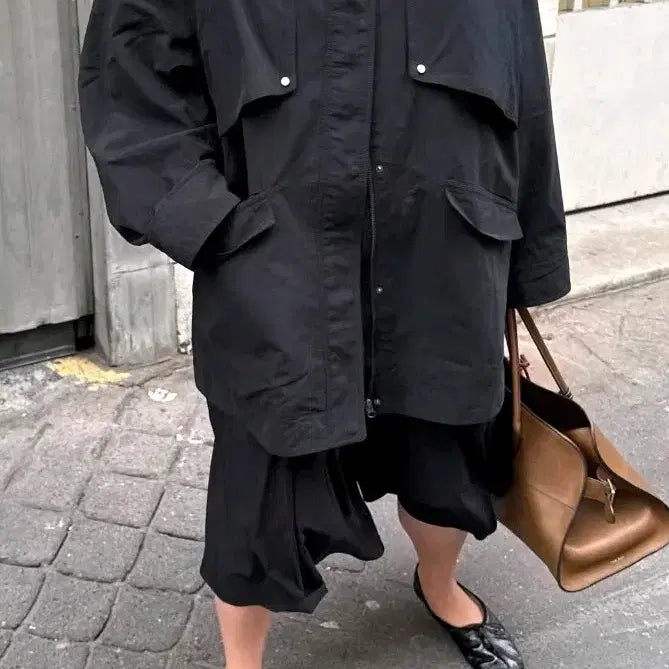 [BUNJANG] Ethos Button Neck Windbreaker (Black) / 새상품) 에토스 버튼 넥 윈드 브레이커 바람막이 (블랙)