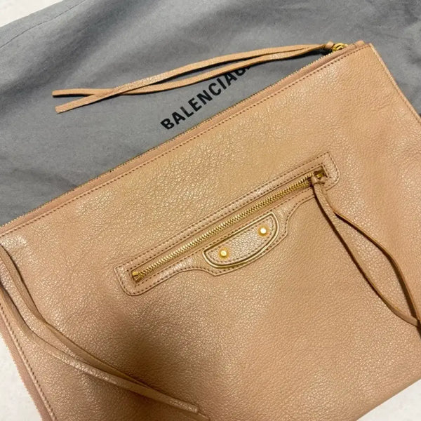 [BUNJANG] Balenciaga Pink Beige Clutch Bag / 발렌시아가 핑크베이지 클러치