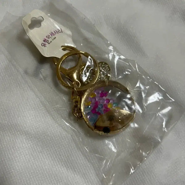 [BUNJANG] Fish Charm Keychain with Cubic Zirconia / 물고기 키링