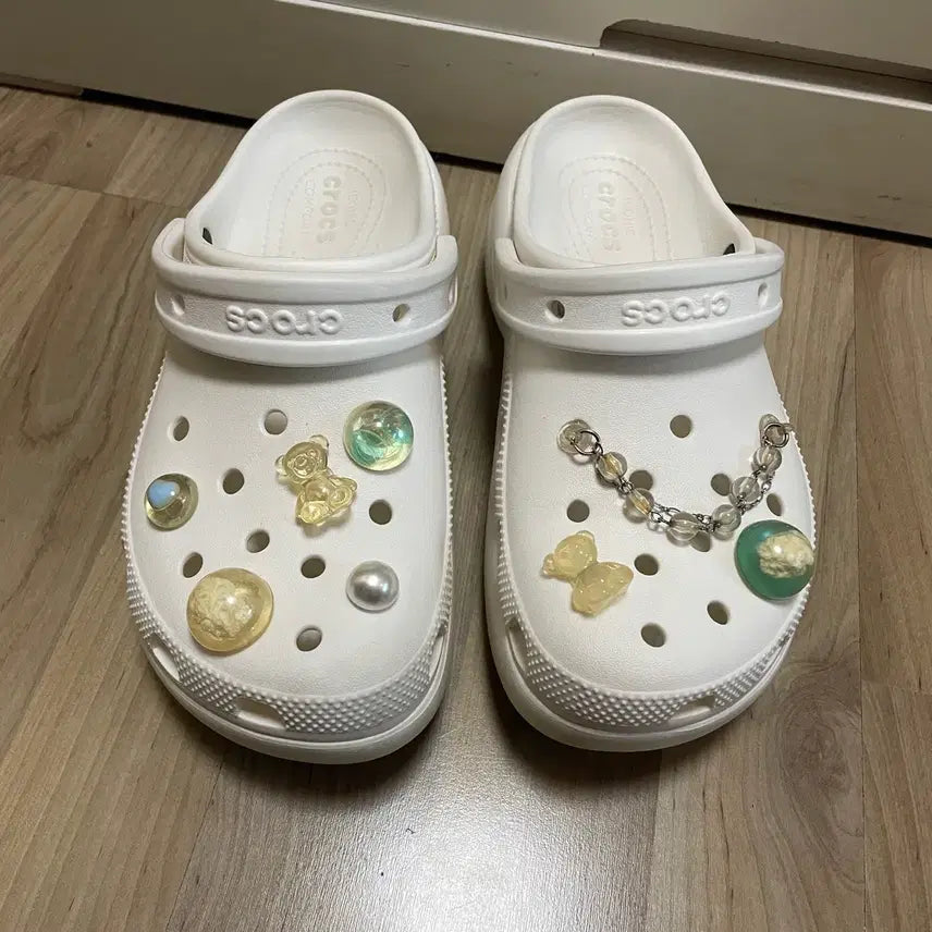 [BUNJANG] Crocs Classic Platform Clog White W6 (US Women's 6) / 크록스 클래식 플랫폼 클로그 화이트 230 W6
