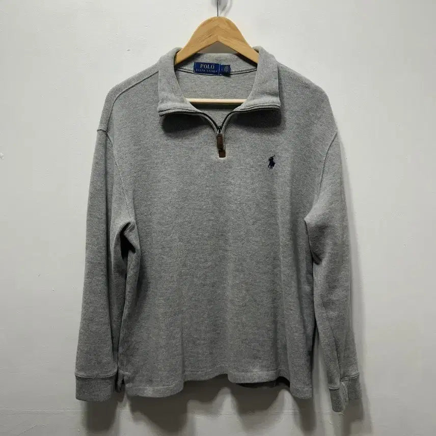 [BUNJANG] Polo Ralph Lauren Half-Zip Sweatshirt - Grey (L) / 폴로 랄프로렌 하프집업 맨투맨 그레이 L