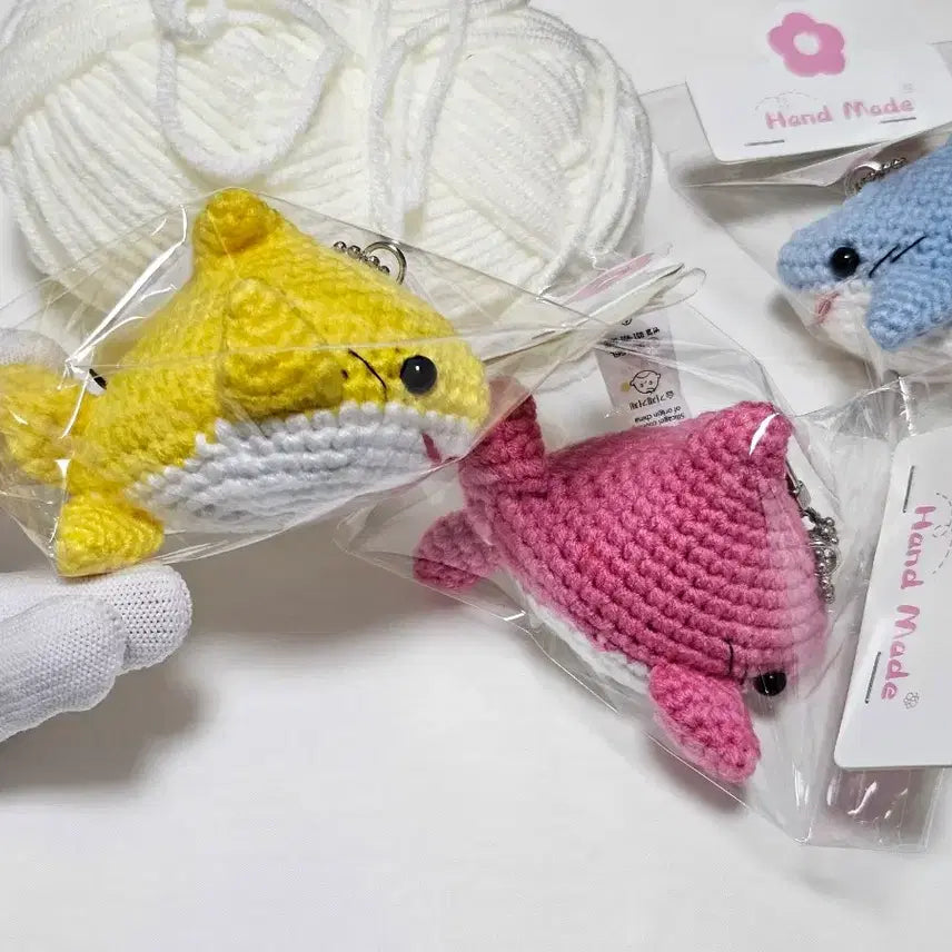 [BUNJANG] Handmade Shark Family Keychain / 귀여운 상어가족 키링 ,어린이 선물 추천