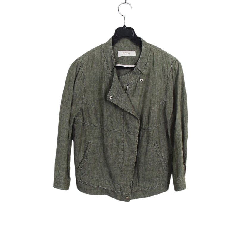 [BUNJANG] BCBG Khaki Linen Zip-Up Jacket / 여성55/ BCBG 카키 린넨 집업자켓