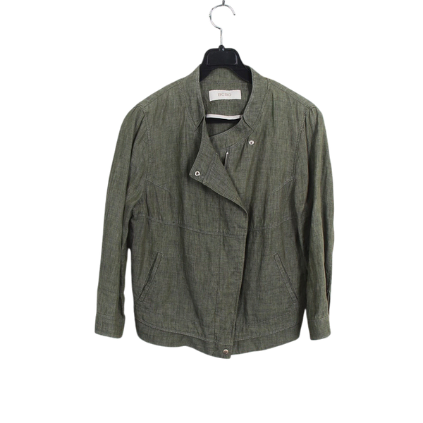 [BUNJANG] BCBG Khaki Linen Zip-Up Jacket / 여성55/ BCBG 카키 린넨 집업자켓