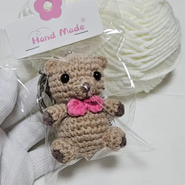 [BUNJANG] Handmade Knitted Bear Keychain / 뜨개질 곰돌이 핸드메이드 키링