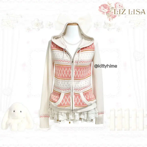 [BUNJANG] Liz Lisa Pink Nordic Hoodie Zip-Up / Liz lisa 리즈리사 핑크노르딕후드집업 히메카지 히메갸루 러블리갸루