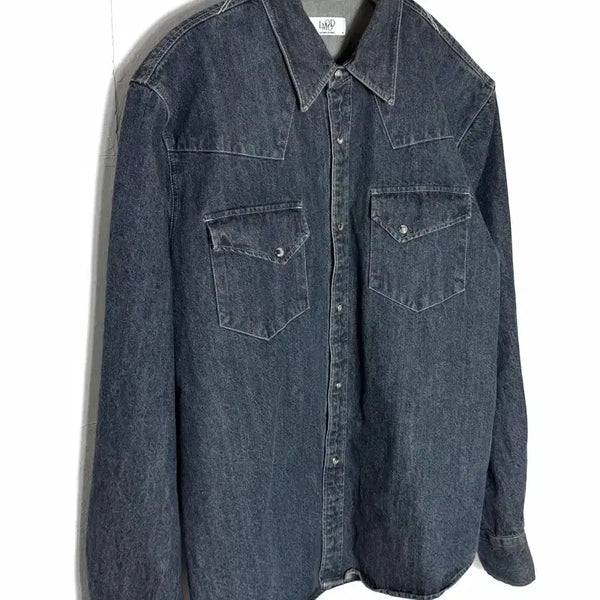 [BUNJANG] Ellude Bad Guy Western Shirt Dark Blue / 엘무드 배드가이 셔츠