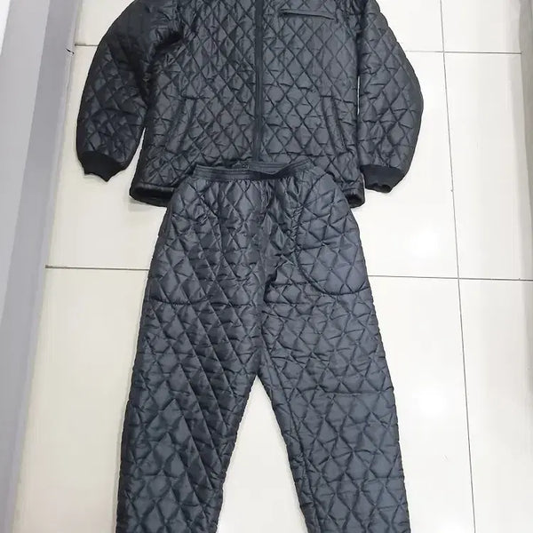 [BUNJANG] Size 105 Black Quilted Jumper and Pants Set / 105사이즈 검정색 깔깔이 누빔점퍼 바지 세트 중고 한벌