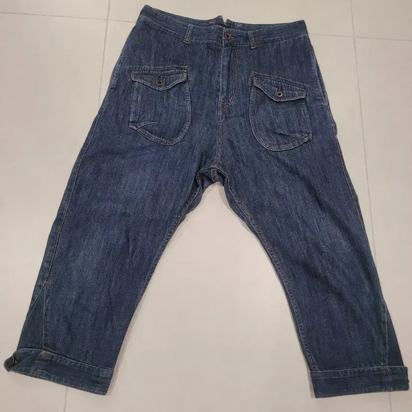[BUNJANG] BEAMS HEART Sarrouel Crop Denim Pants / L] 빔즈 하트(BEAMS HEART) 사루엘 크롭 데님 - "여유로운