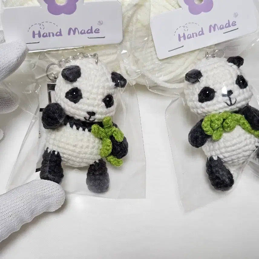 [BUNJANG] Handmade Baby Panda Knitted Keychain / 핸드메이드 아기판다 뜨개질 키링