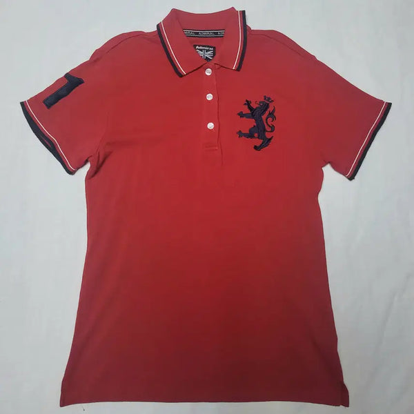 [BUNJANG] Admiral Women's Logo Collar Short Sleeve T-Shirt / 애드미럴 ADMIRAL 여성용 로고 포인트 카라 반팔 티셔츠