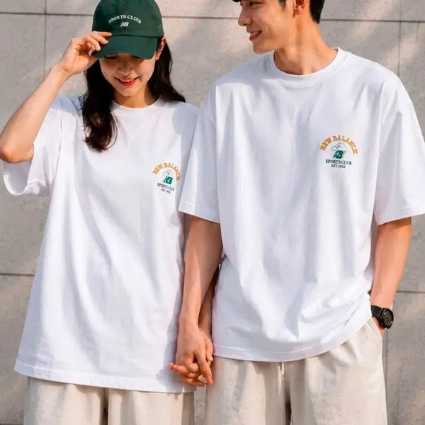 [BUNJANG] New Balance Lettering Graphic T-Shirt / 뉴발란스 레터링그래픽 그래픽 화이트, 헌터 반팔 새상품