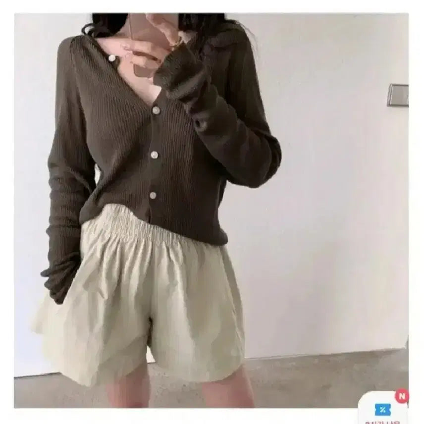 [BUNJANG] Gwangju Byul Summer Ribbed Cardigan - Khaki / 광주별 썸머 골지 가디건 - 카키