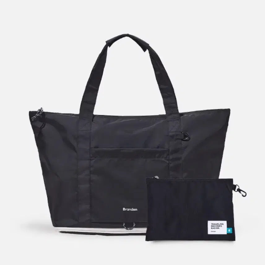 [BUNJANG] Brandon Black Tote Bag + Pouch Set / 브랜든 블랙 토트백 + 파우치 세트