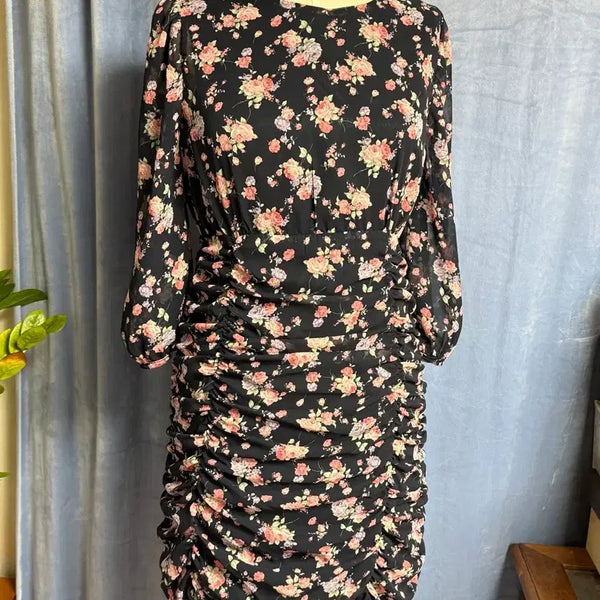 [BUNJANG] VAN AKE Floral Pattern Shirring Maxi Dress / VAN AKE 날씬해 보이는 원피스-미사용