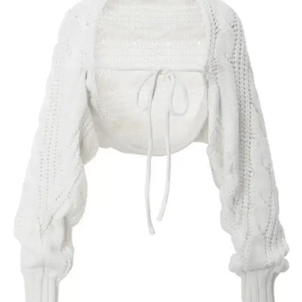 [BUNJANG] 3 TIMES Cable Bolero White / 쓰리타임즈 케이블 볼레로 화이트