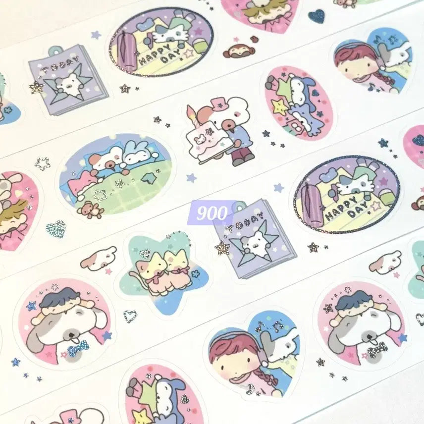 [BUNJANG] Maenggle Door Happy Day Upoji Silver Foil Kiss-Cut Sticker / [맹글도어] 해피 데이 유포지 은박 키스컷