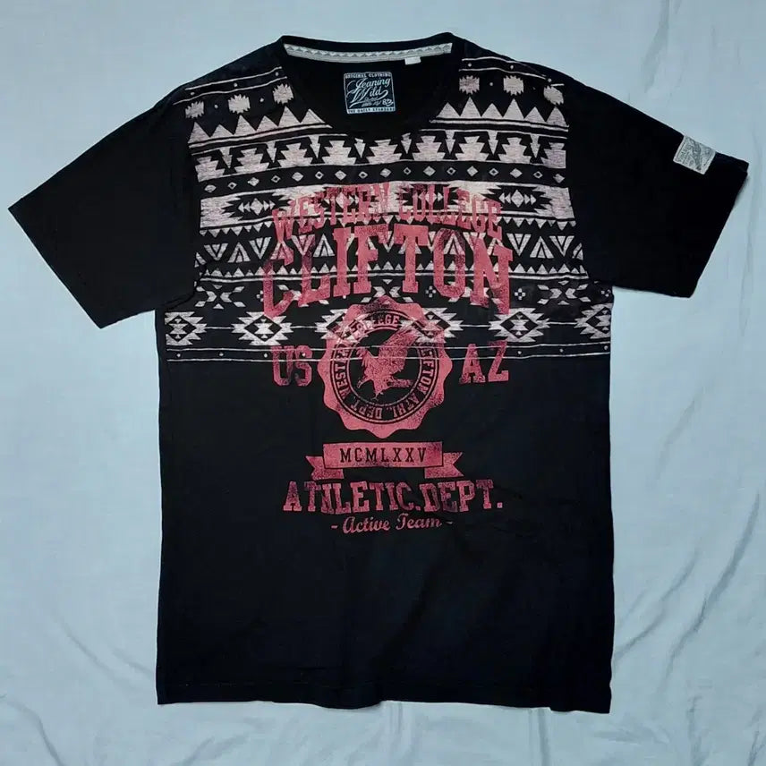 [BUNJANG] Jeaning Wild Ethnic Print T-Shirt LL / [LL] Jeaning Wild 웨스턴 컬리지 에스닉 프린팅 티셔츠